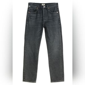 Citizens of Humanity Charlotte Crop High Rise Straight 25 Black Grayscale